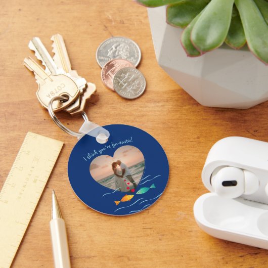 Porte-clés Funny Fish Pun Custom Photo Valentine's Day (Bureau)