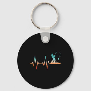 Porte-clés Funny Fishing Heartbeat B Fish Retro Fisherman