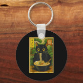 Porte-clés Funny Forest Ramen Cat Japanese Noodle Kitten (Recto)