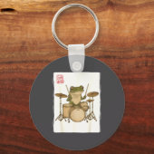 Porte-clés Funny Frog Drum Rock Music Kawaii Japanese  (Recto)