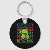 Porte-clés Funny Frog Retro Merry Resistmas Litical Ugly Chri (Recto)