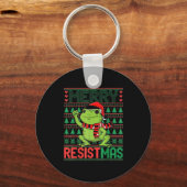 Porte-clés Funny Frog Retro Merry Resistmas Litical Ugly Chri (Recto)