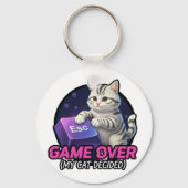 Porte-clés ​Funny Gaming Cat Gamer Gift - My Cat Decided Game (Verso)