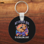 Porte-clés Funny Gaming Gamer Cat  (Recto)