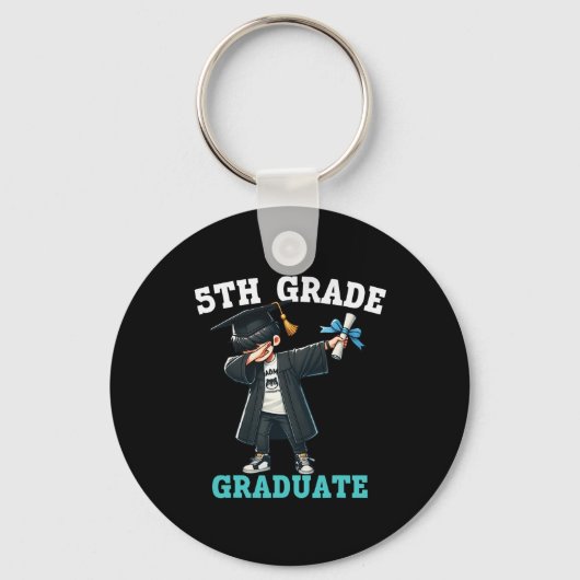 Porte-clés Funny Garçons de 5e année Graduation Grad Dabbing (Recto)