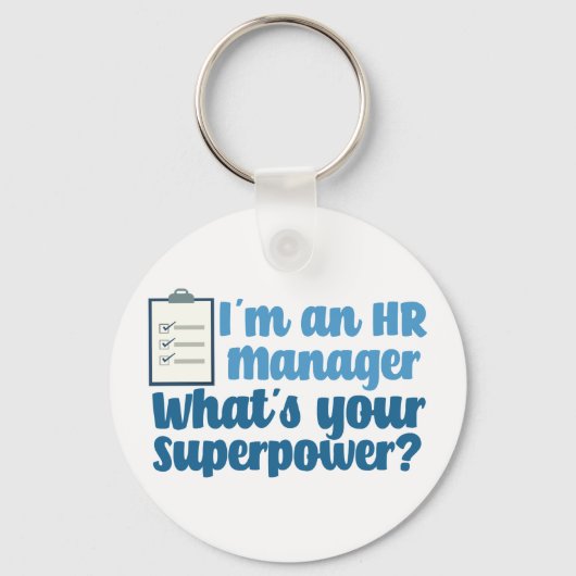 Porte-clés Funny Gestionnaire des ressources humaines Superhe (Recto)