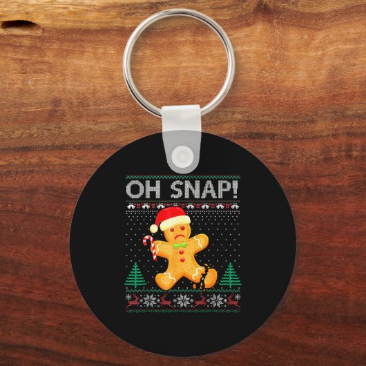 Porte-clés Funny Gingerbread Man Oh Snap Christmas Ugly Xmas (Recto)