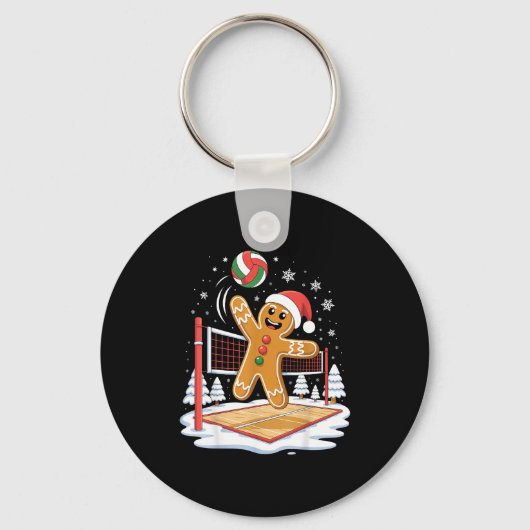 Porte-clés Funny Gingerbread Volleyball Player Christmas  (Recto)