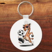 Porte-clés Funny Giraffe Playing Soccer Ll Artwork Cool Anima (Recto)