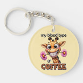 Porte-clés Funny giraffe word art coffee (Devant)