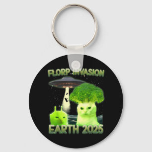 Porte-clés Funny Glerp Glorp Funny Alien Chat Mème Vintage T-