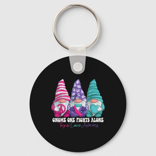 Porte-clés Funny Gnomies Thyroid Cancer Awareness Month Ribbo (Recto)