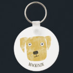Porte-clés Funny Golden Labrador Retriever Chien Nom personna<br><div class="desc">Un joli tableau d'aquarelle de chien Golden Labrador Retriever pour vous faire sourire. Customisez en modifiant ou en supprimant le nom.</div>
