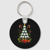 Porte-clés Funny Golf Ball Christmas Tree Santa Hat Xmas Tee (Recto)