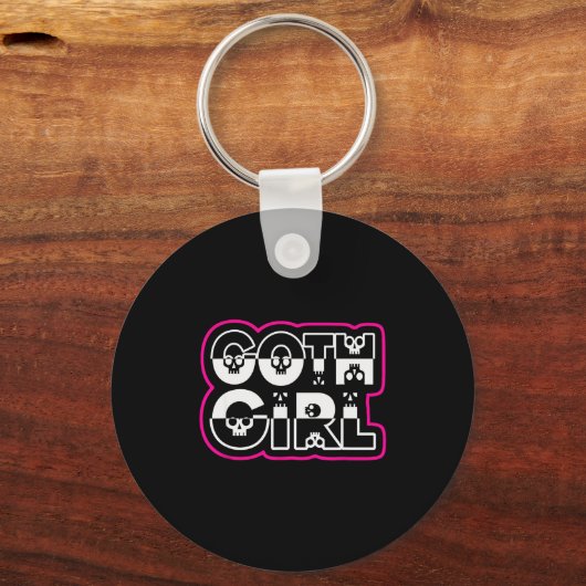 Porte-clés Funny Goth Girl Black And White (Recto)