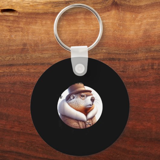 Porte-clés Funny Goundhog Graphic  (Recto)
