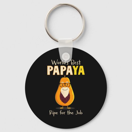 Porte-clés Funny Grandfather World's Papa Papaya Pun  (Recto)