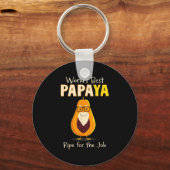 Porte-clés Funny Grandfather World's Papa Papaya Pun  (Recto)