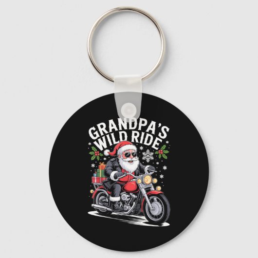 Porte-clés Funny Grandpa's Biker Ride Christmas Motorcycle Sa (Recto)