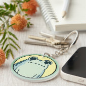 Porte-clés Funny Green Deadpan Frog Toad  (Devant droit)