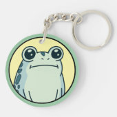 Porte-clés Funny Green Deadpan Frog Toad  (Dos)