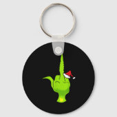 Porte-clés Funny Green Hand Middle Finger Xmas Santa (Recto)
