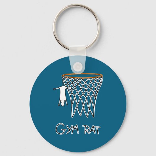 Porte-clés Funny Gym Rat Basketball Hoop (Recto)