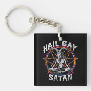 Porte-clés Funny Hail Gay Satan LGBT Goth Gay pride Baphomet