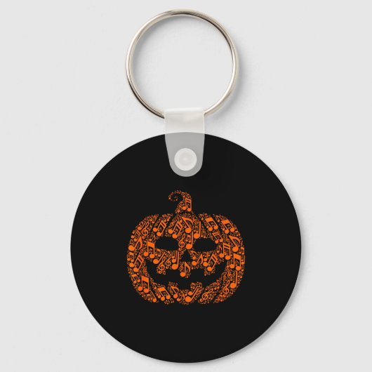 Porte-clés Funny Halloween Music Note Musician Jack O Lantern (Recto)