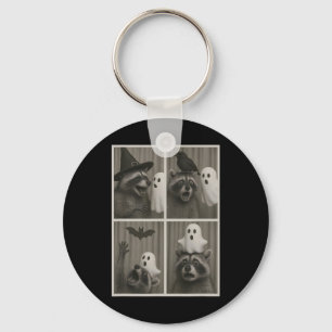 Porte-clés Funny Halloween Party Raccoon Photo Cabine Design