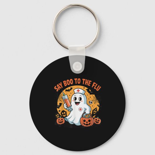 Porte-clés Funny Halloween Quote Say Boo To The Flu Cool Vacc (Recto)