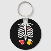 Porte-clés Funny Halloween Skeleton Beer & Steak Costume (Recto)