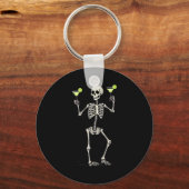 Porte-clés Funny Halloween Skeleton Drinking Margarita Tail (Recto)