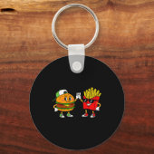 Porte-clés Funny Hamburger French Fries Combo Snacks Fast Foo (Recto)