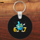 Porte-clés Funny Hanukkah Six Seven Chanukah Dreidel Dabbing (Recto)
