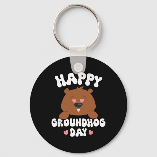 Porte-clés Funny Happy Groundhog Day 2025 3 (Recto)