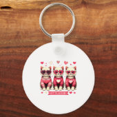 Porte-clés Funny Happy Meowentines Cute Valentine Cats Love C (Recto)