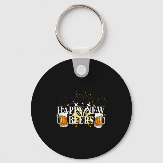 Porte-clés Funny Happy New Beers Drinking 2021 Nye Party Happ (Recto)