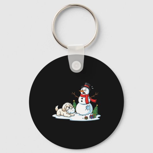 Porte-clés Funny Havanese Snowman Christmas Tree Xmas Womens (Recto)