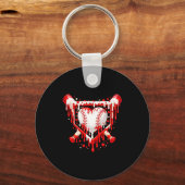 Porte-clés Funny Heart Baseball Drip Ice Cream Valentines Day (Recto)