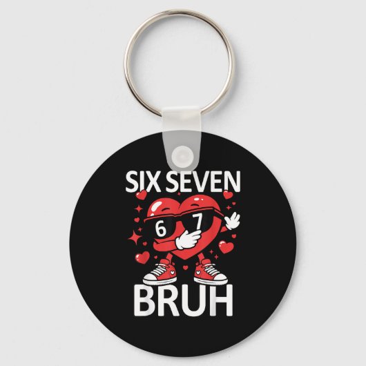 Porte-clés Funny Heart Dab 67 Valentine Bruh Six Seven Meme G (Recto)