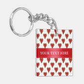 Porte-clés Funny Heart Pattern gold red + your backgr. & (Devant gauche)