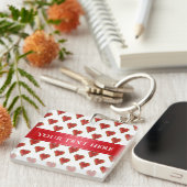 Porte-clés Funny Heart Pattern gold red + your backgr. & (Devant Droit)