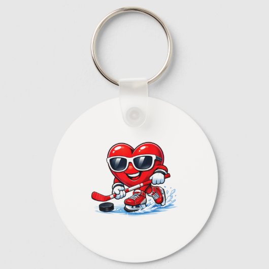 Porte-clés Funny Heart Playing Hockey Apparel  (Recto)