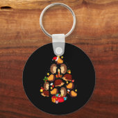 Porte-clés Funny Hedgehogs Christmas Tree Light Pajama Hedgeh (Recto)