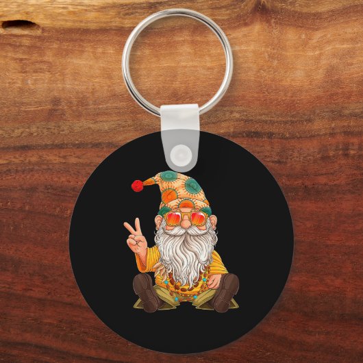 Porte-clés Funny Hipe Gnome Peace Sign Gnomes Lovers Men Wome (Recto)