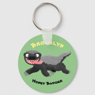 Porte-clés Funny hungry honey badger cartoon illustration