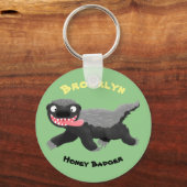 Porte-clés Funny hungry honey badger cartoon illustration (Recto)