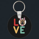 Porte-clés Funny I Love German Shepherd I Heart My Dog Lover<br><div class="desc">I Love German Shepherd. Funny and cute design for dog and puppy lover, animal rescuer and pet owner. This vintage retro merchandise is great for grandpa, grandma, husband, wife, dad, mom, uncle, aunt, son, daughter, colleagues or co-worker. Whether you're a nurse, doctor, teacher, engineer, manager, physician or therapist you can...</div>