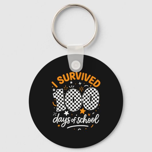 Porte-clés Funny I Survived 100 Days Of School Student Teache (Recto)